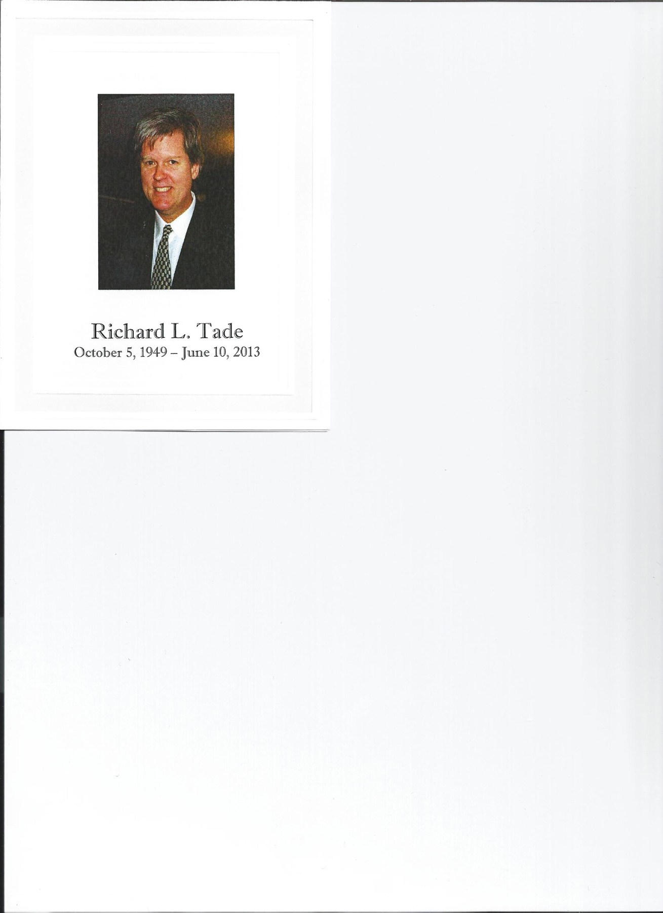 Obituary of Richard L. Tade