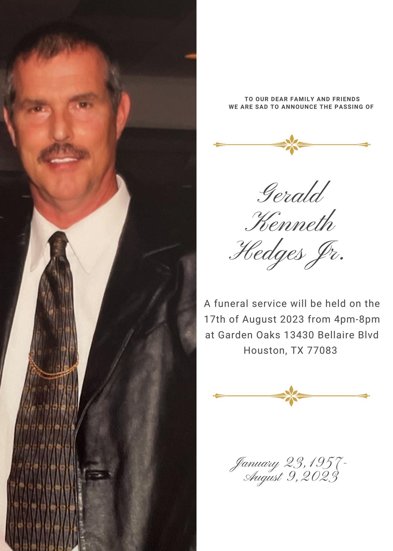 Obituary of Gerald Kenneth Hedges Jr.