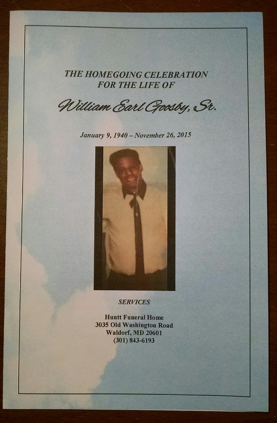 Obituary of William Earl Goosby