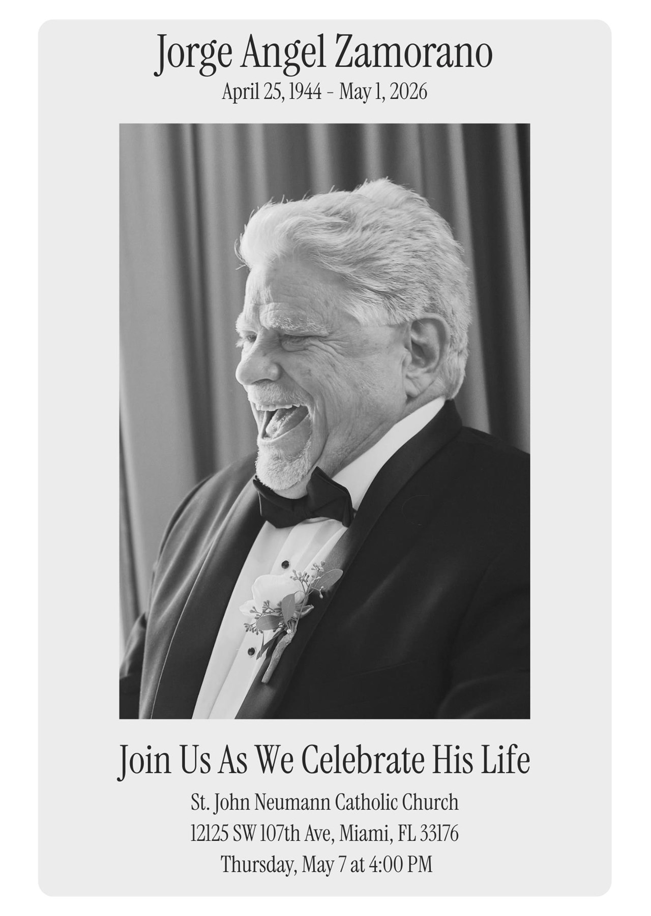 Obituary of Jorge Angel Zamorano
