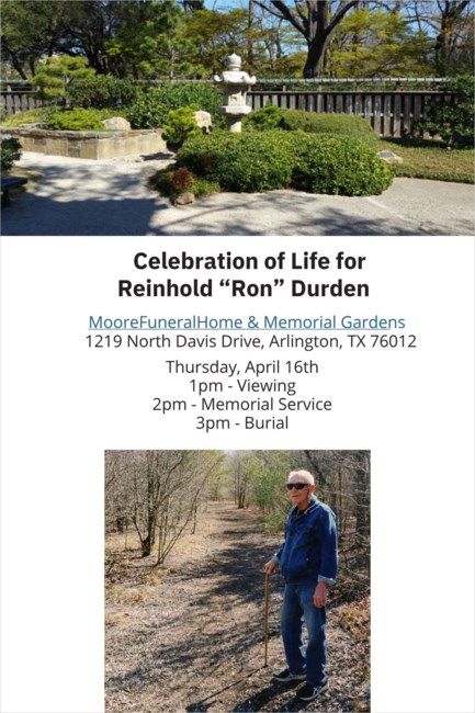 Obituary of Reinhold "Ron" Edgar Durden