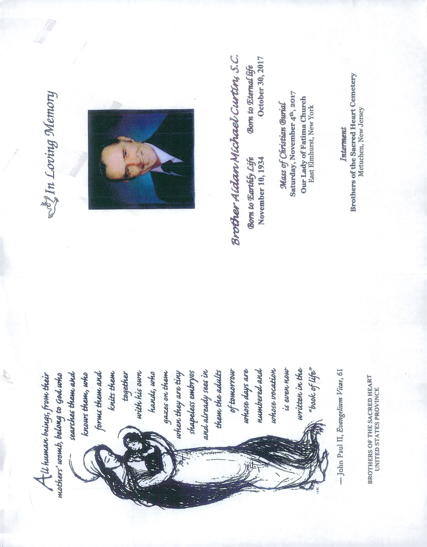 Obituary of Brother Aidan Michael Curtin S.C.