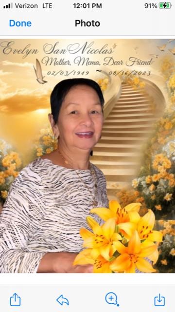 Obituary of Evelyn C. San Nicolas