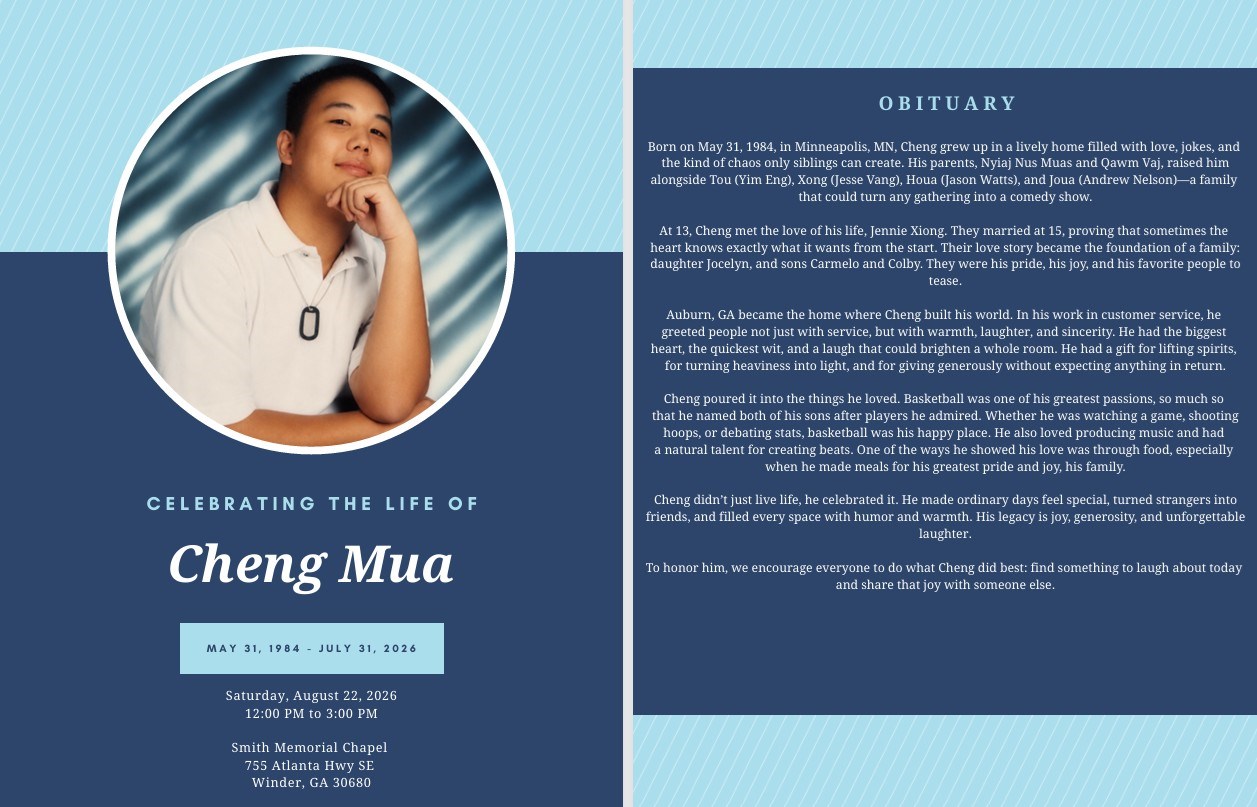 Obituary of Cheng Mua