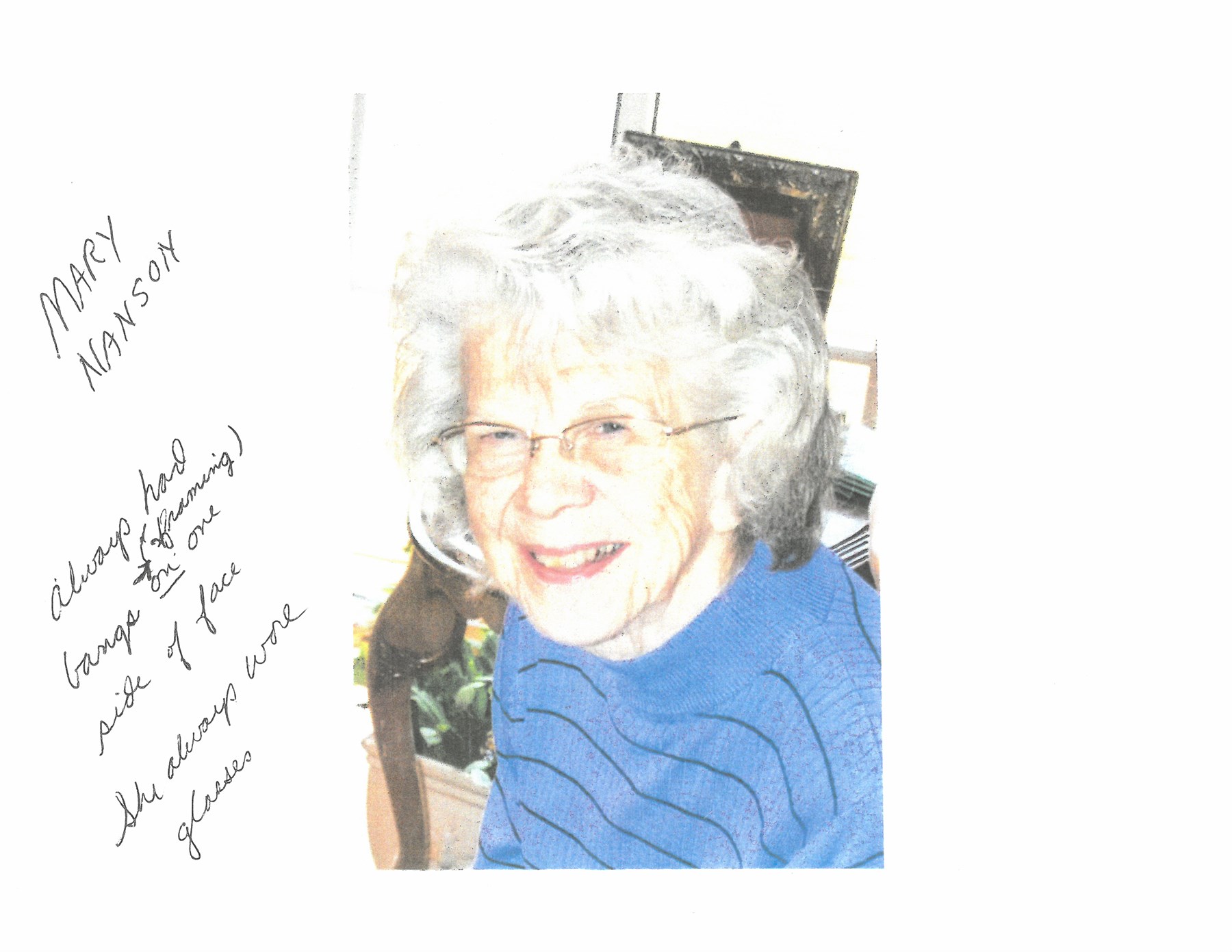 Obituary of Mary Anna Nanson