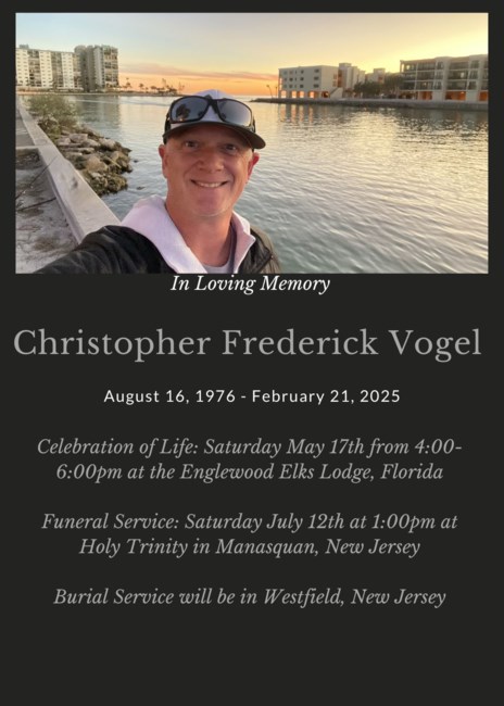 Obituary of Christopher Frederick Vogel