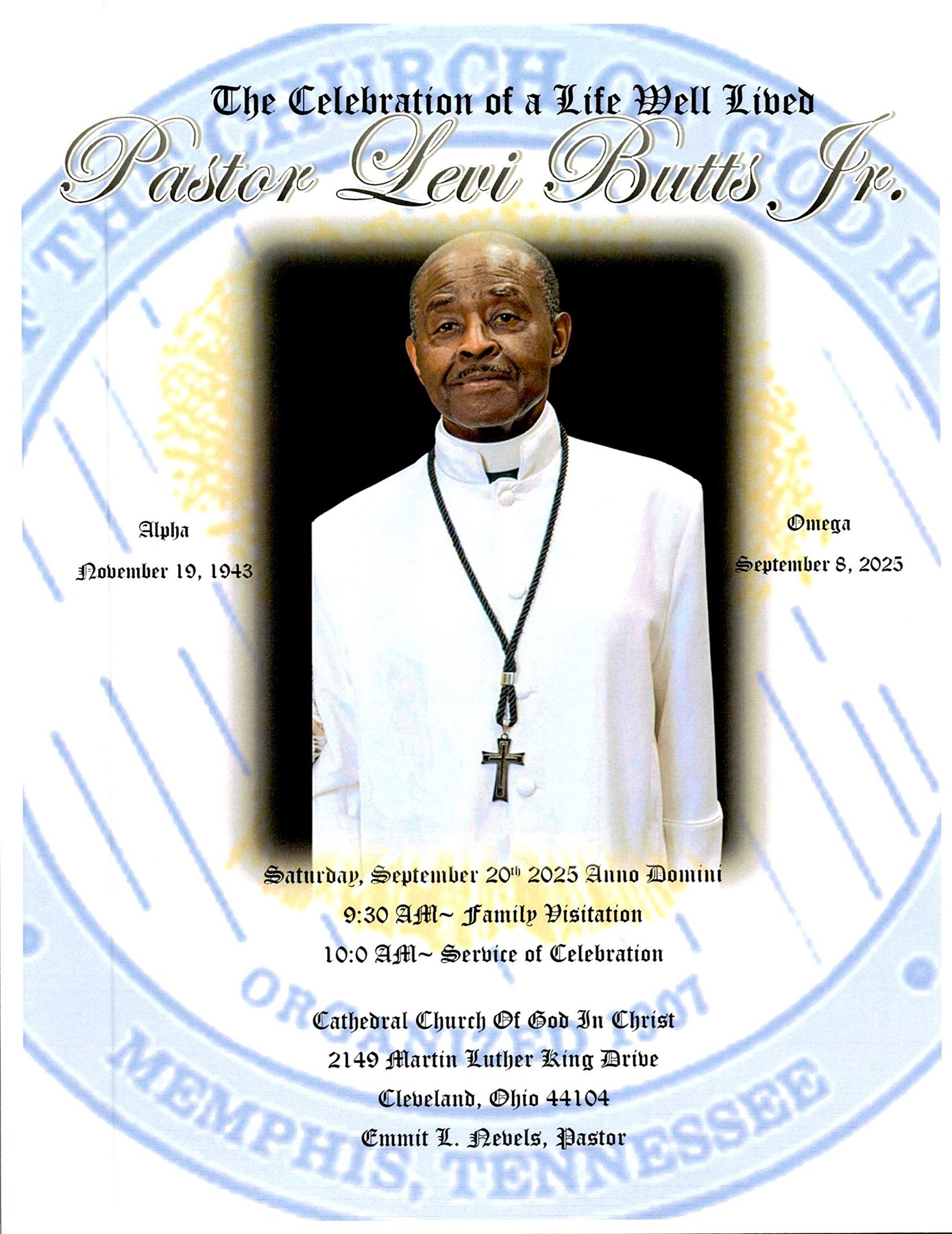 Obituary of Pastor Levi Butts Jr.