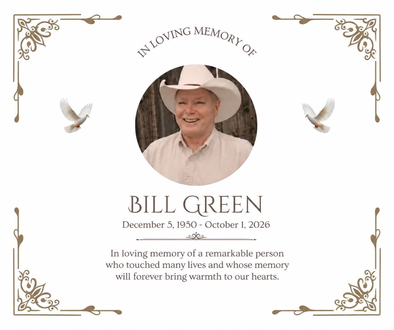 Obituary of David William "Bill" Green
