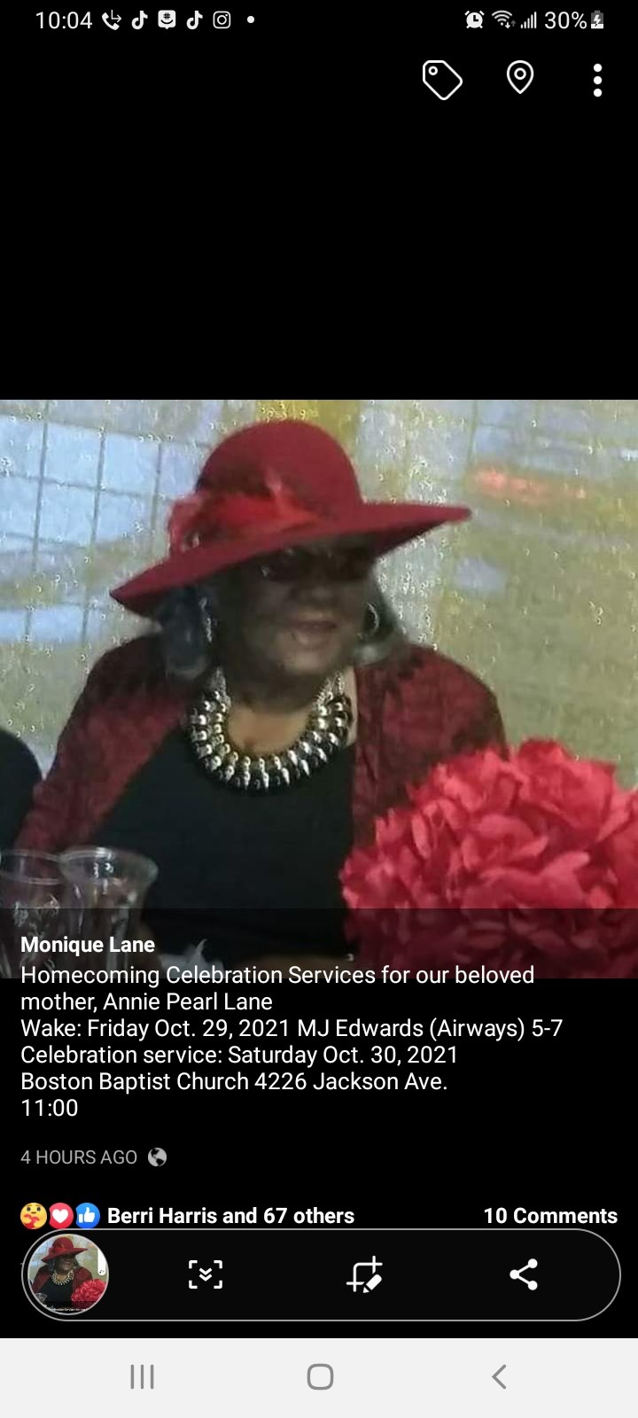 Annie Lane Obituary Memphis, TN