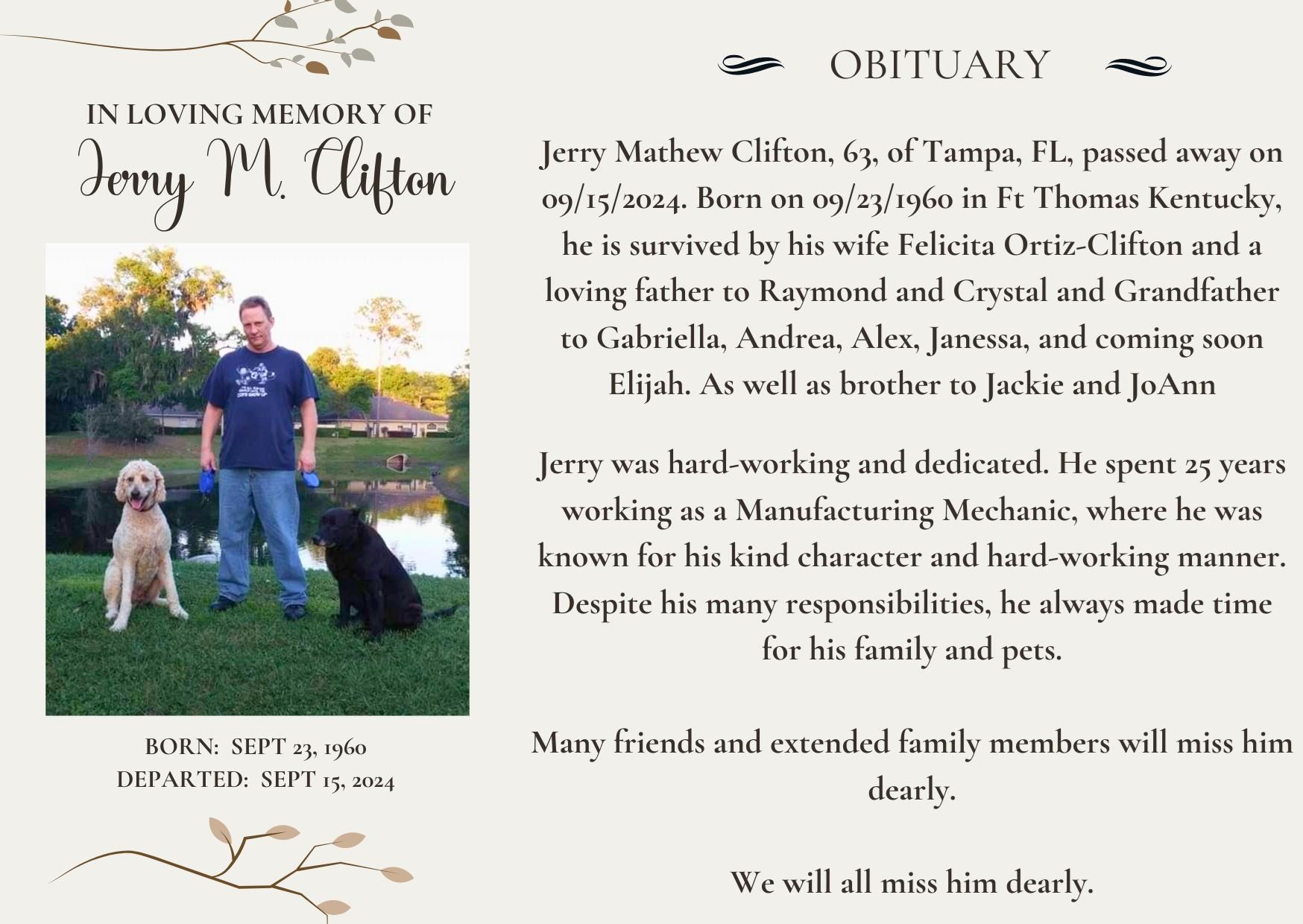 Obituary of Jerry Matthew Clifton