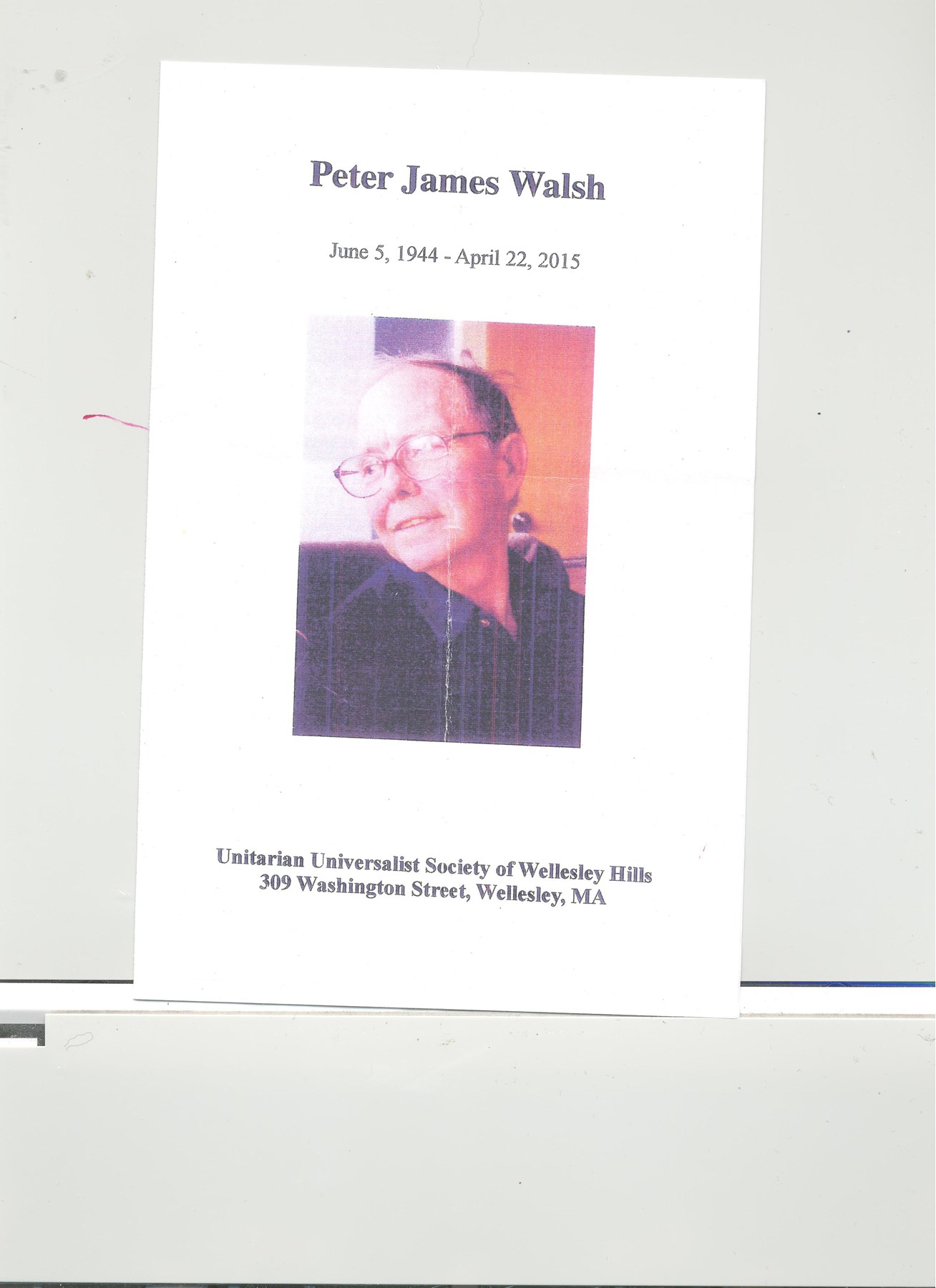 Obituary of Peter James Walsh