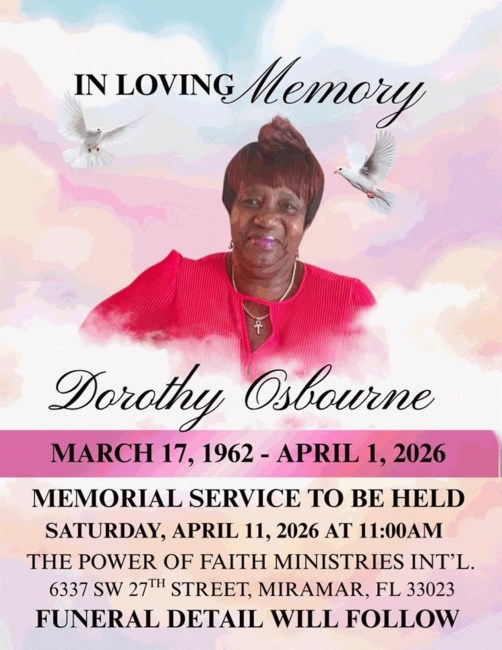 Obituary of Dorothy Marcia Osbourne