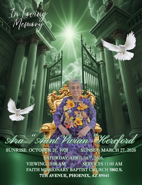 Avis de décès de Ara Vivian Hereford