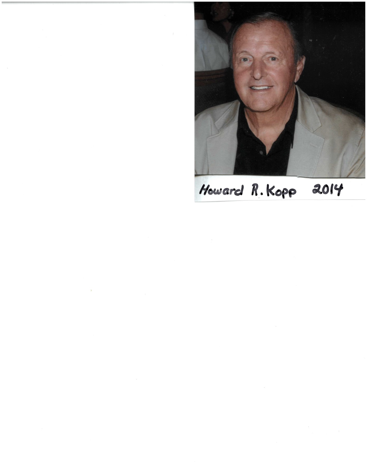 Obituary of Howard Russell Kopp