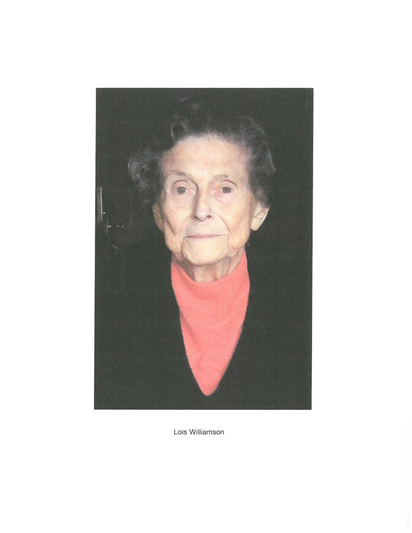 Obituario de Lois Jane Williamson