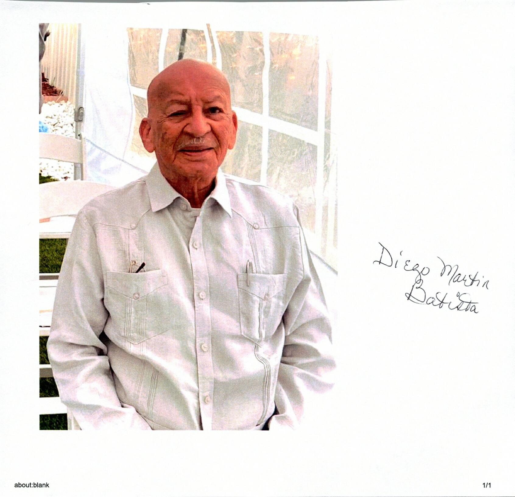Obituary of Diego Martin Batista