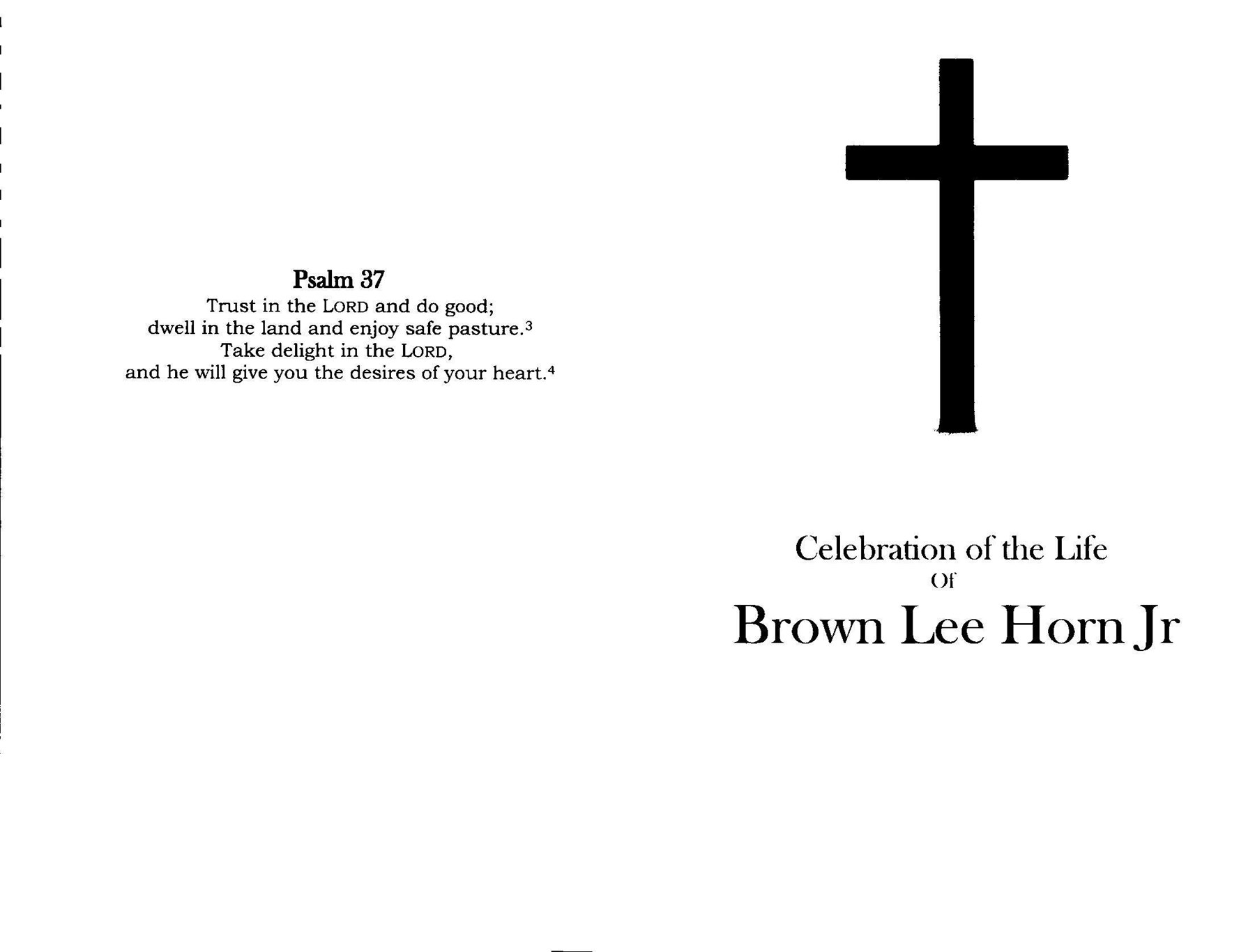 Obituary of Brown Lee Horn Jr.
