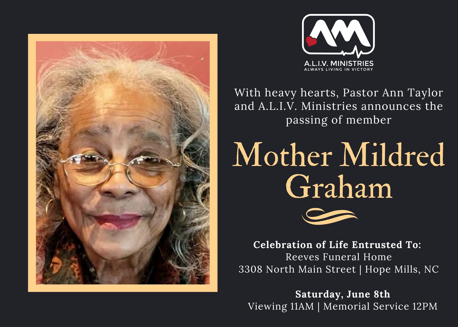 Obituary of Mildred Amanda Graham