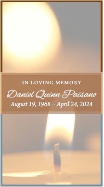 Avis de décès de Daniel Quinn Paisano