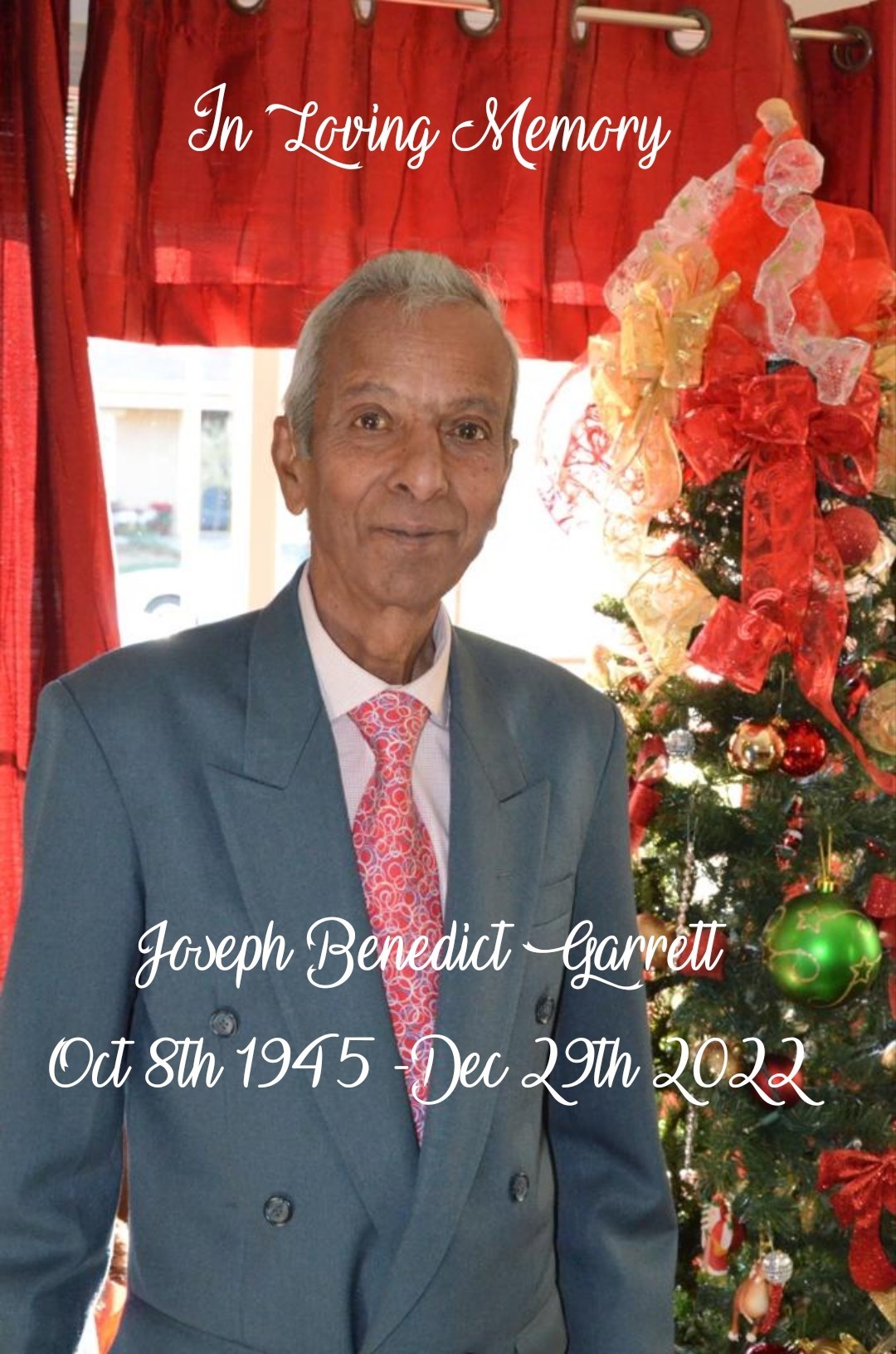 Avis de décès de Joseph Benedict Garrett