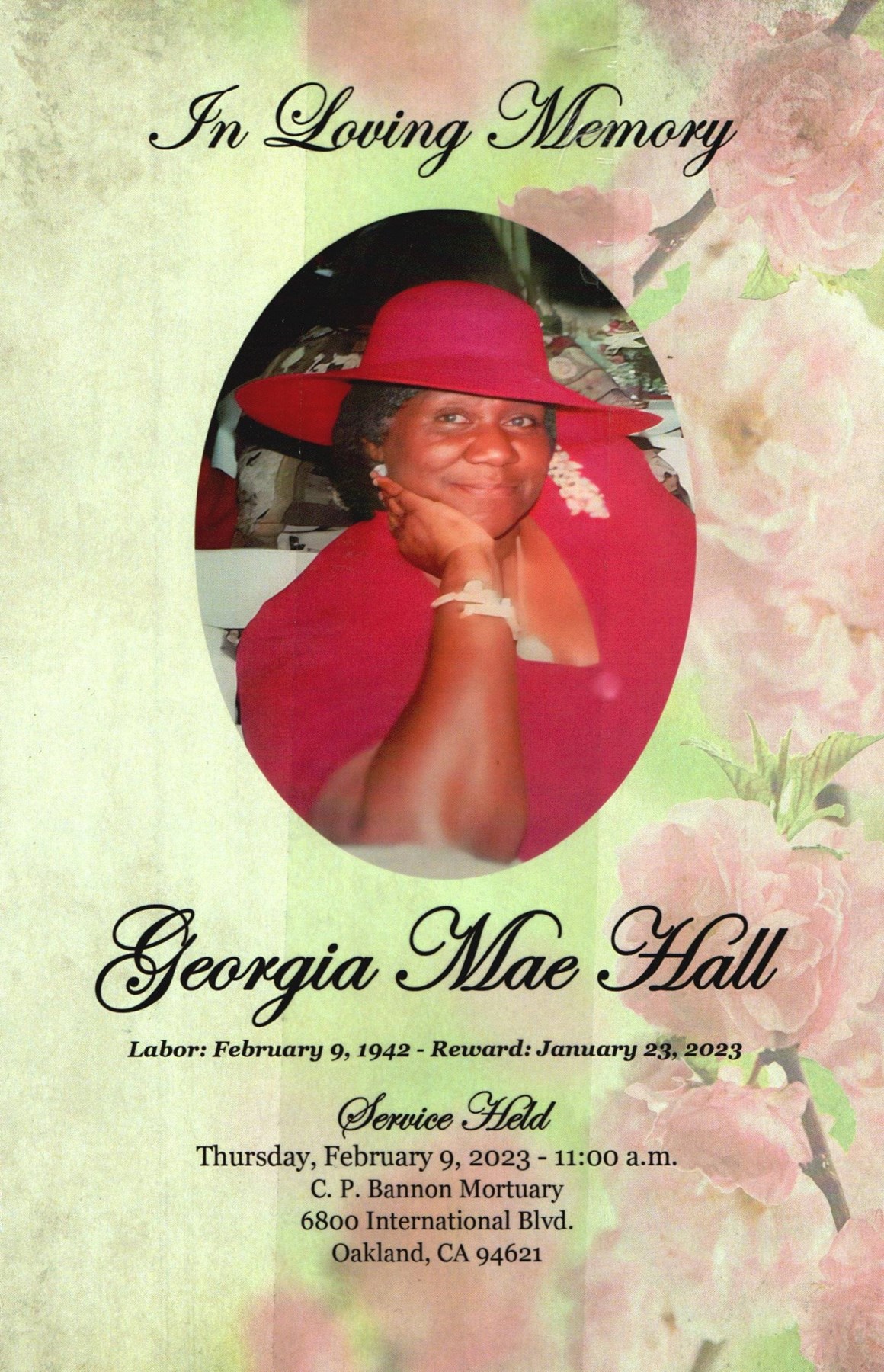 Obituary of Georgia Mae Hall