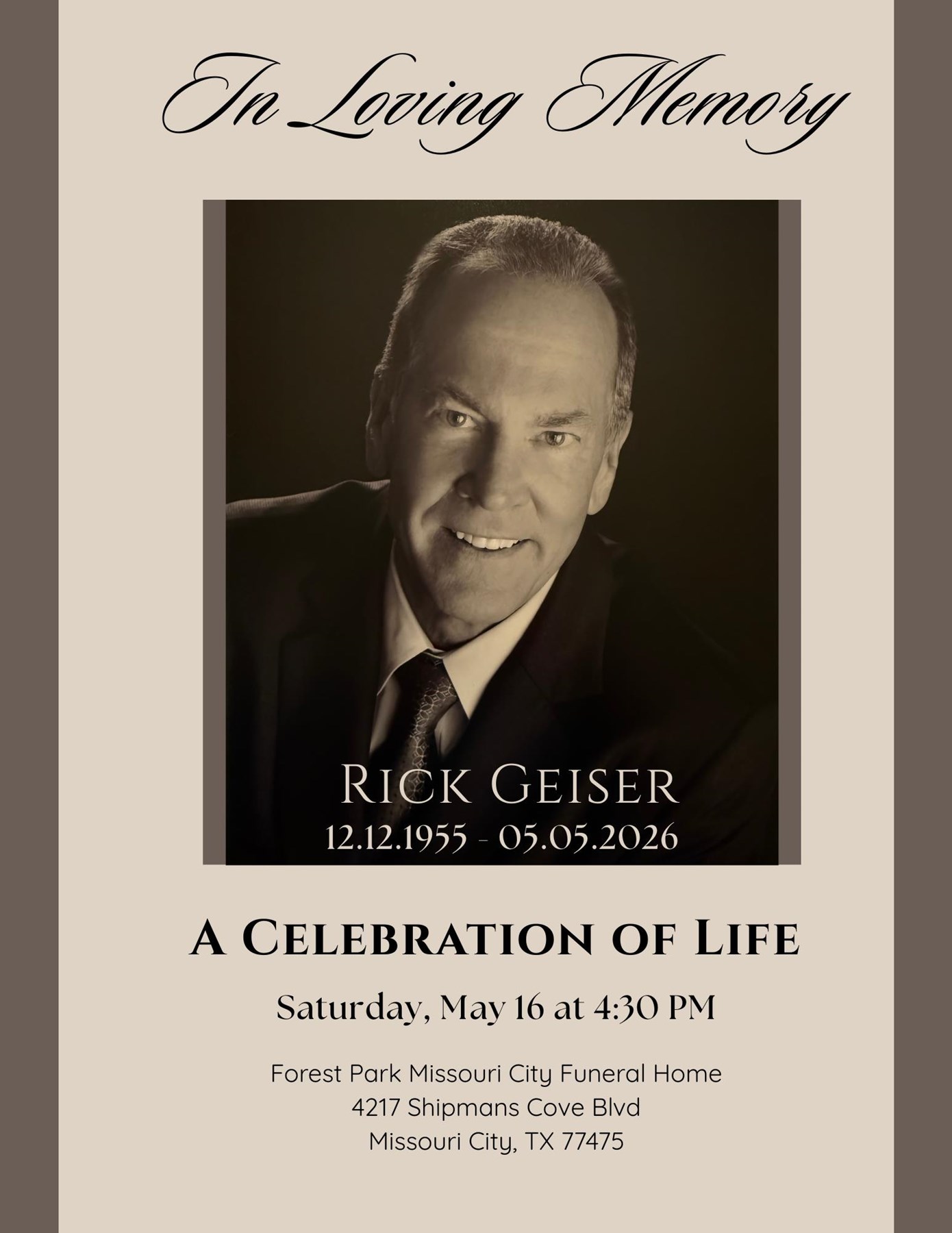 Obituary of Rick Geiser