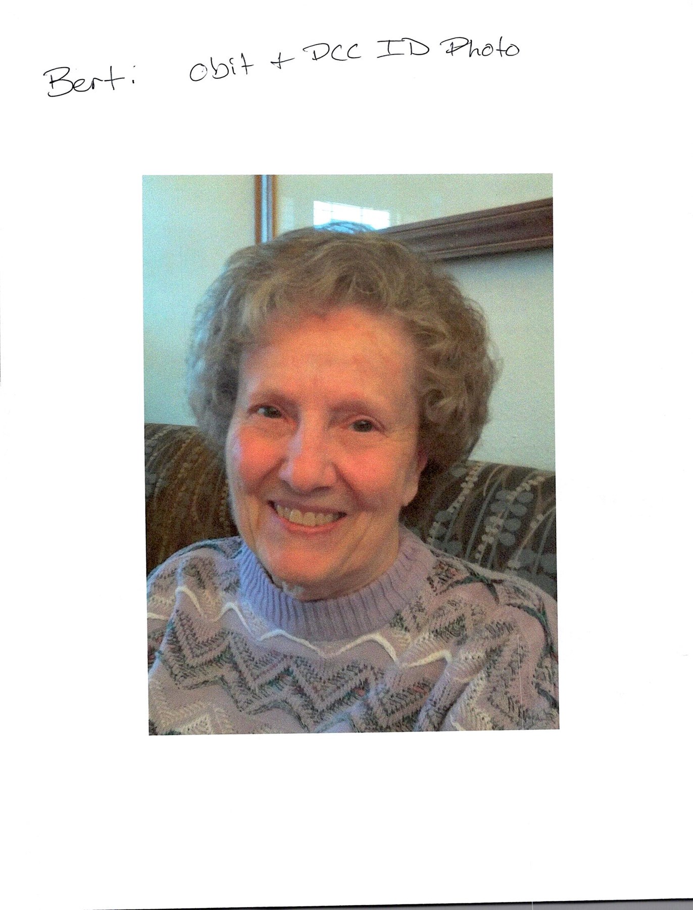 Obituary of Nancy Joyce Bert
