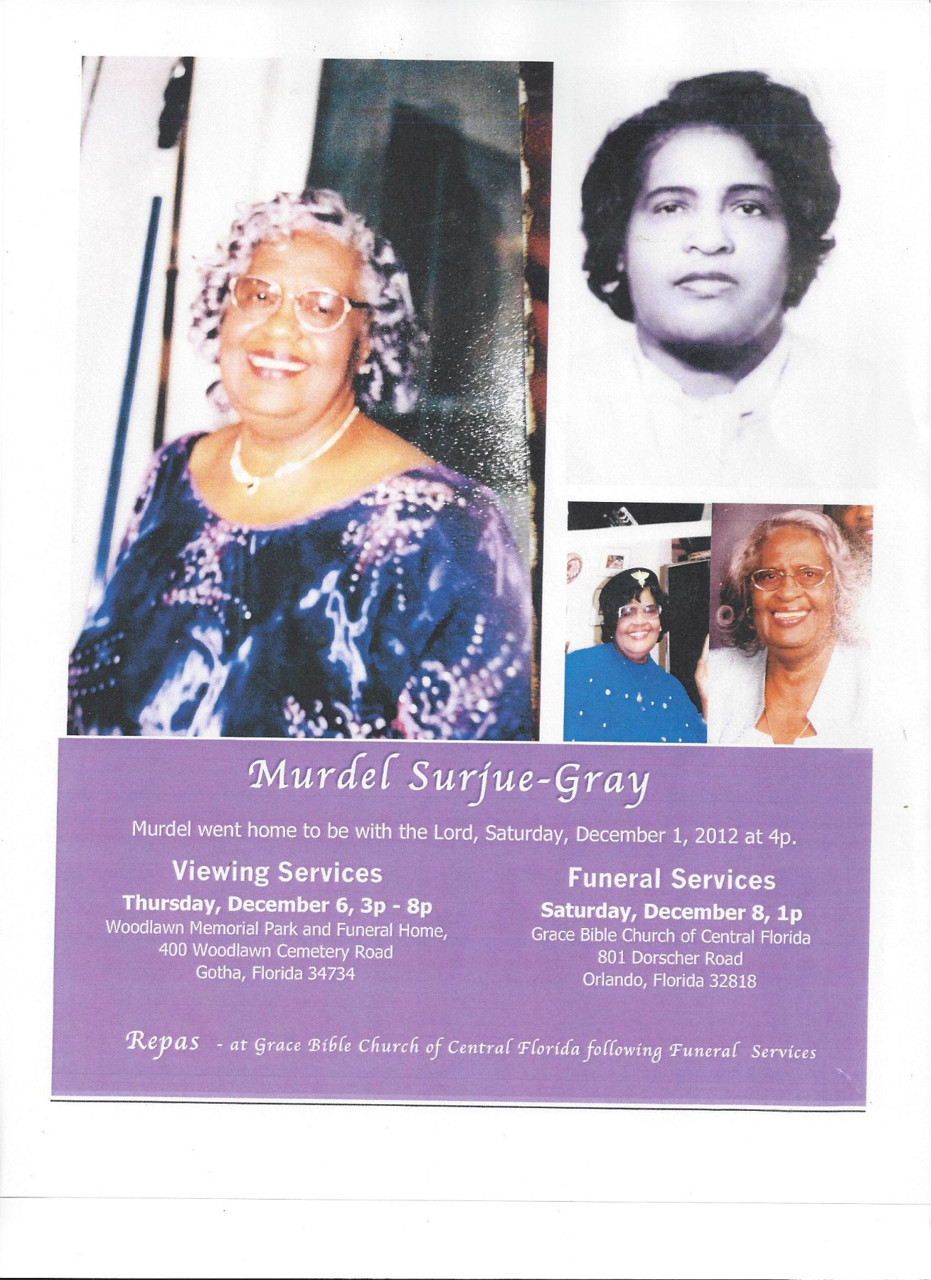 Obituary of Murdel Surjue-Gray