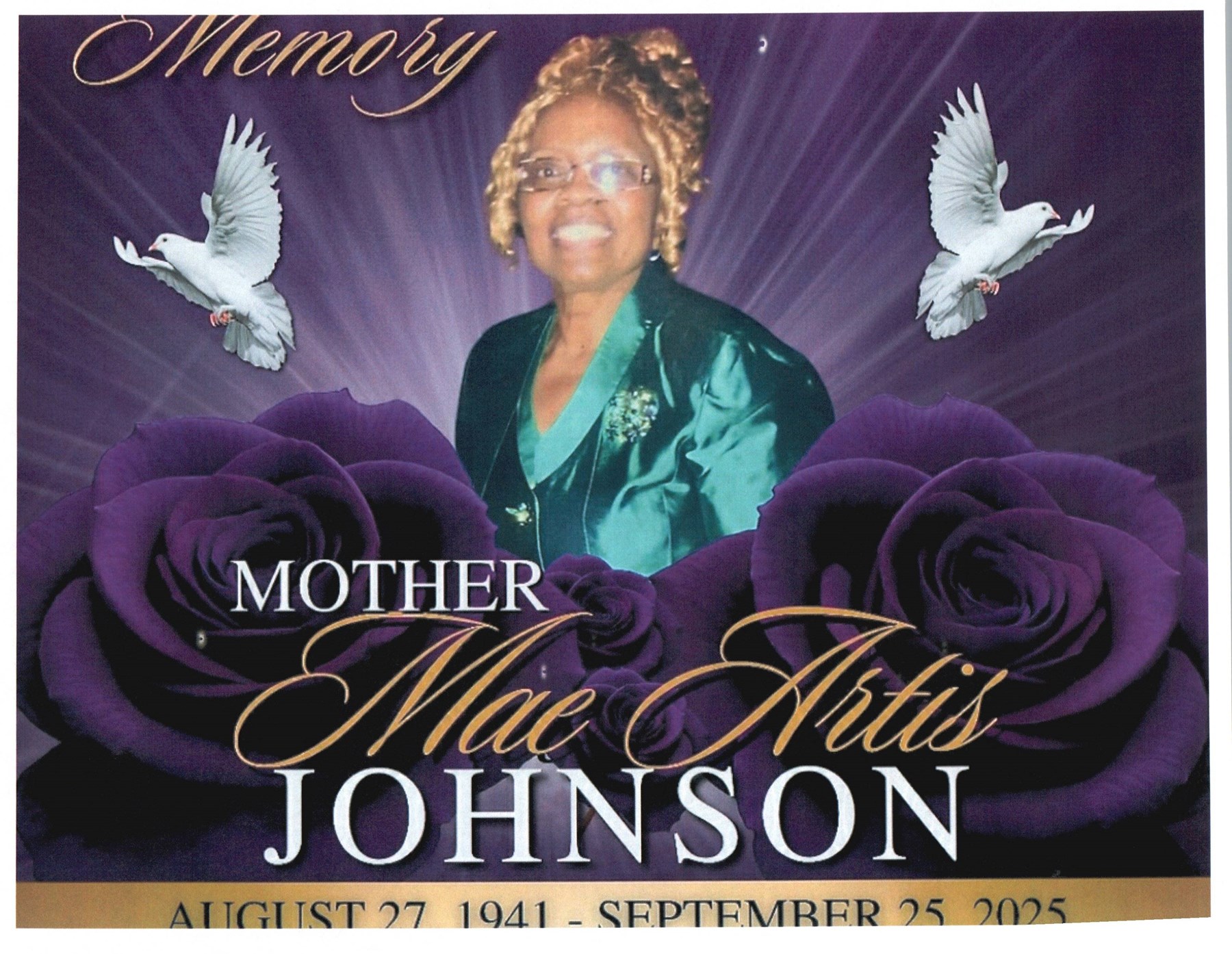 Avis de décès de Mae Artis Johnson