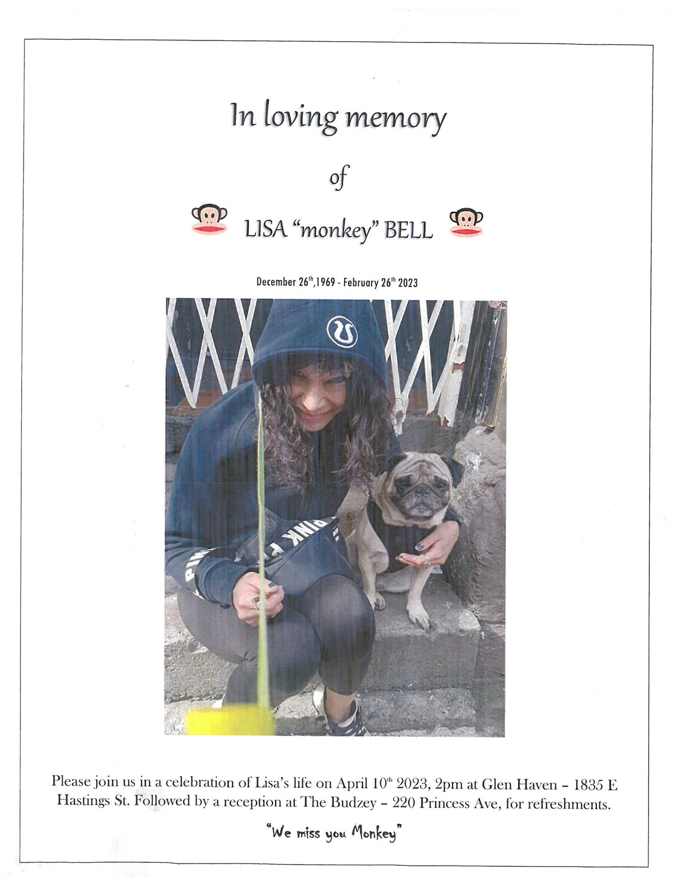 Obituary of Lisa Bell