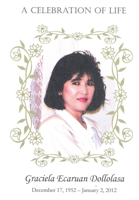 Obituary of Graciela Ecaruan Dollolasa