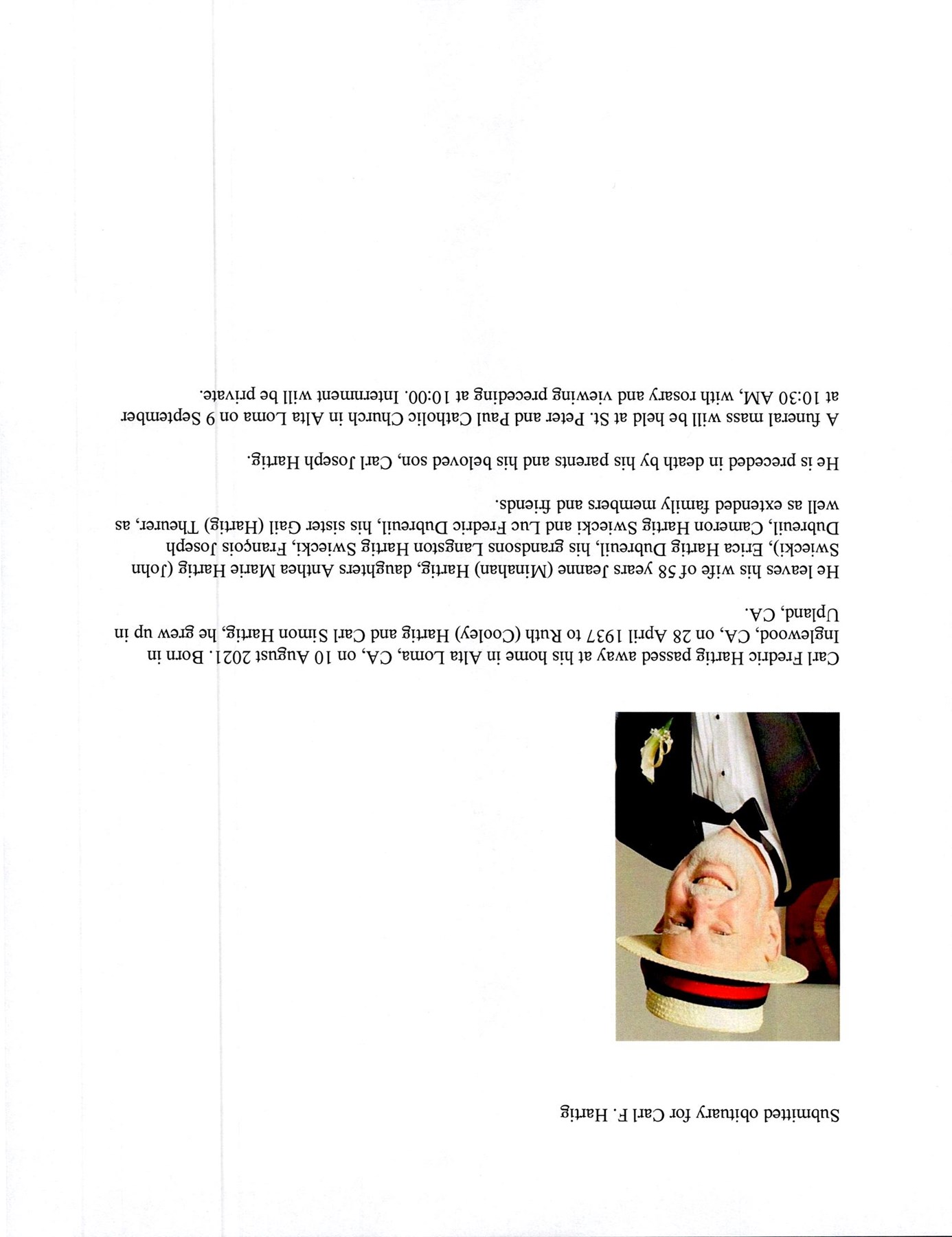 Obituary of Carl Fredric Hartig