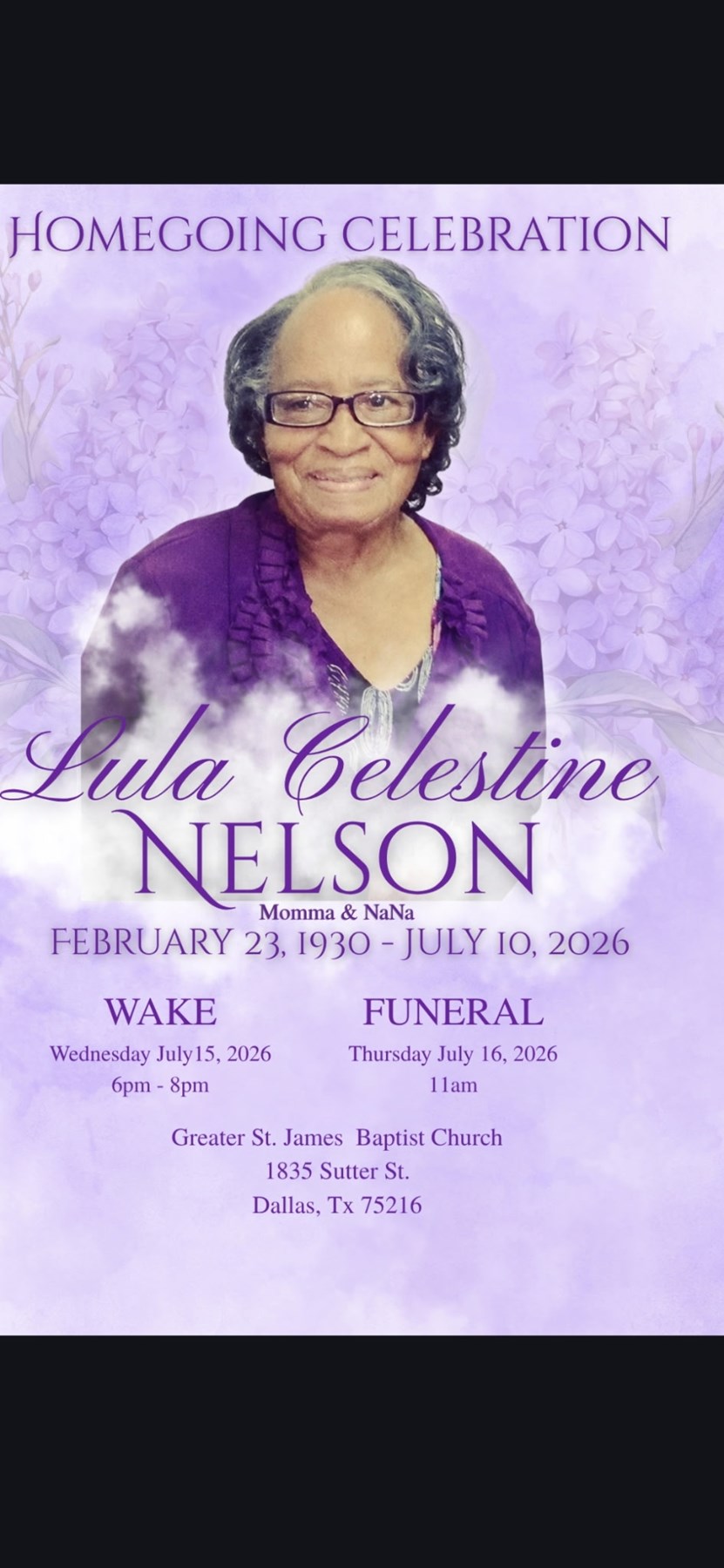 Obituary of Lula Celestine Nelson