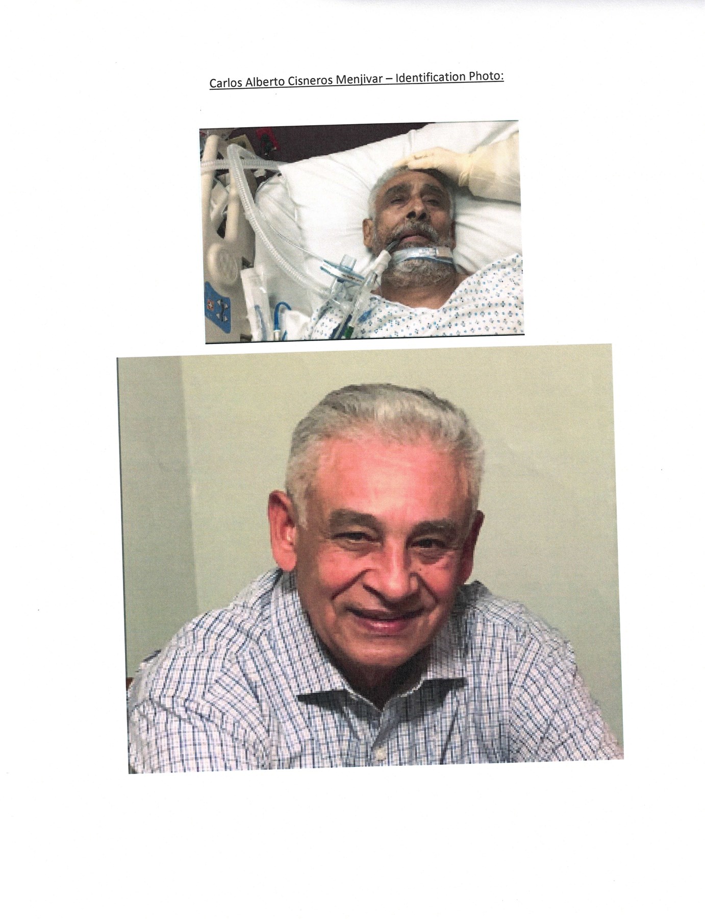 Obituary of Carlos Alberto Cisneros Menjivar