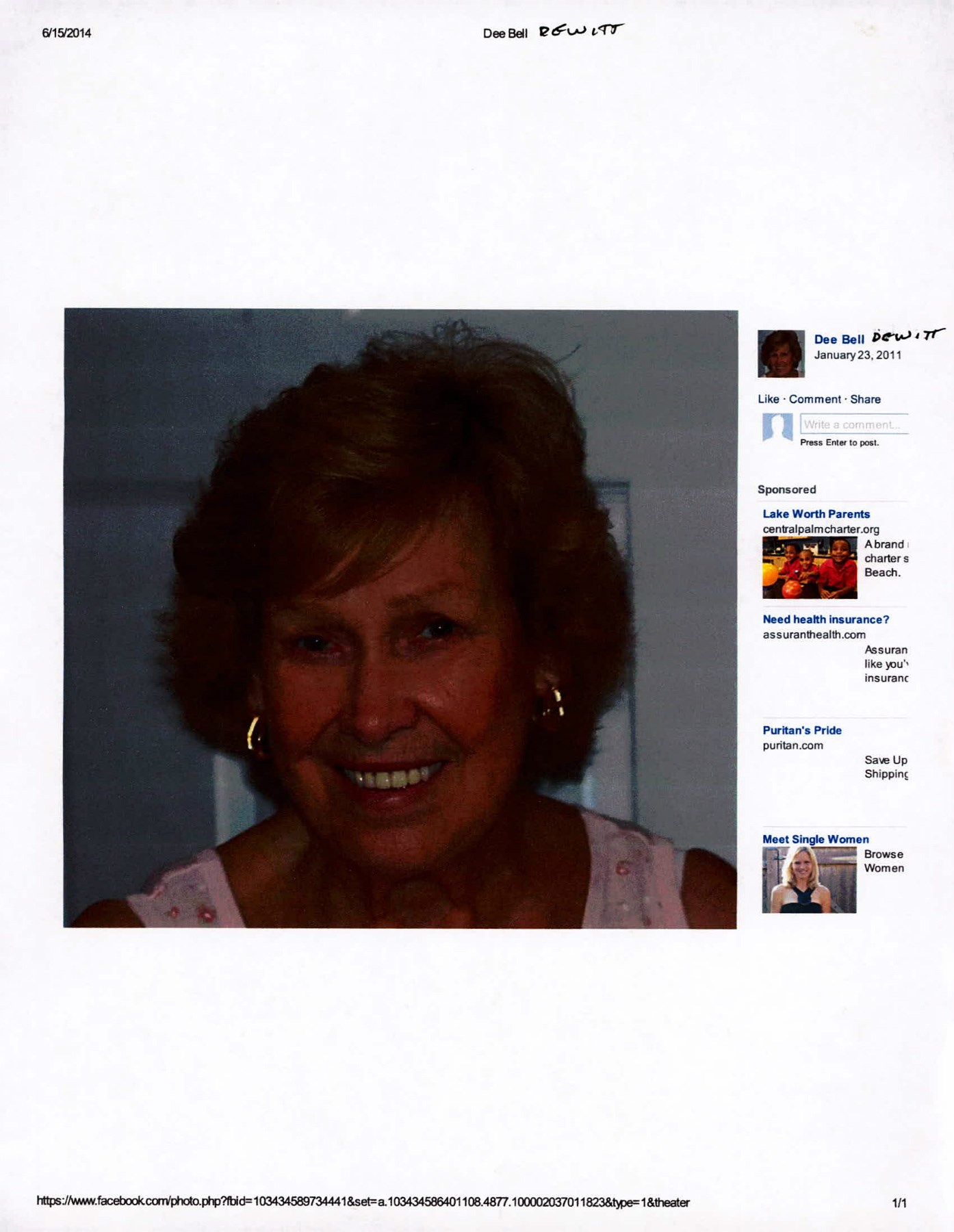 Obituary of Dee Bell DeWitt