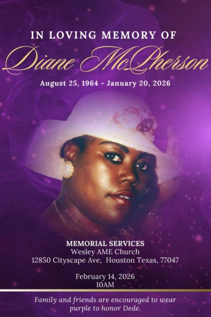 Obituary of Ms. Dianne Janelle McPherson