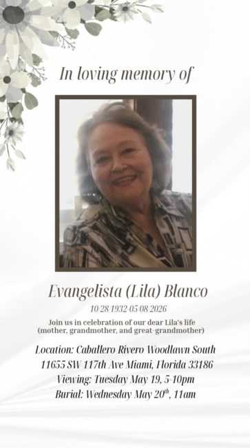 Obituary of Lila Blanco