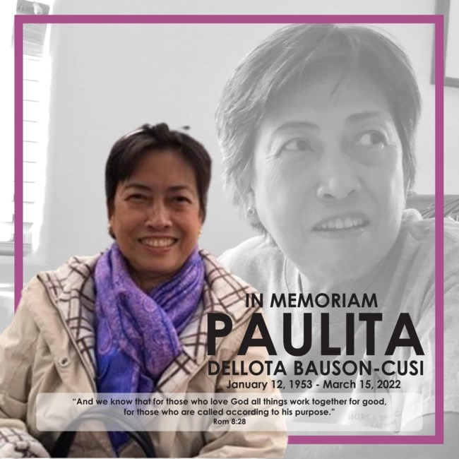 Obituary of Paulita Dellota Bauson