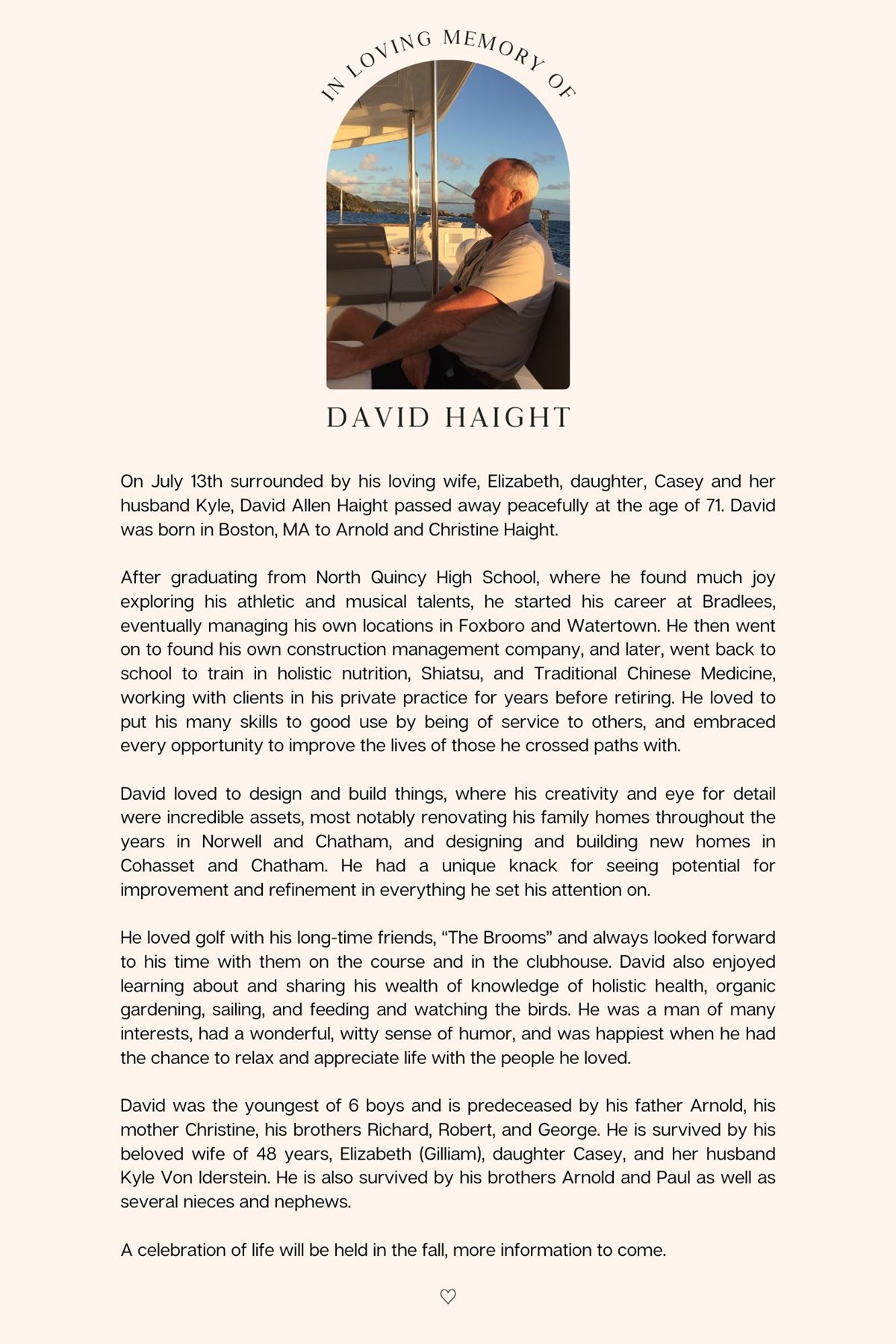 Obituary of David Allen Haight
