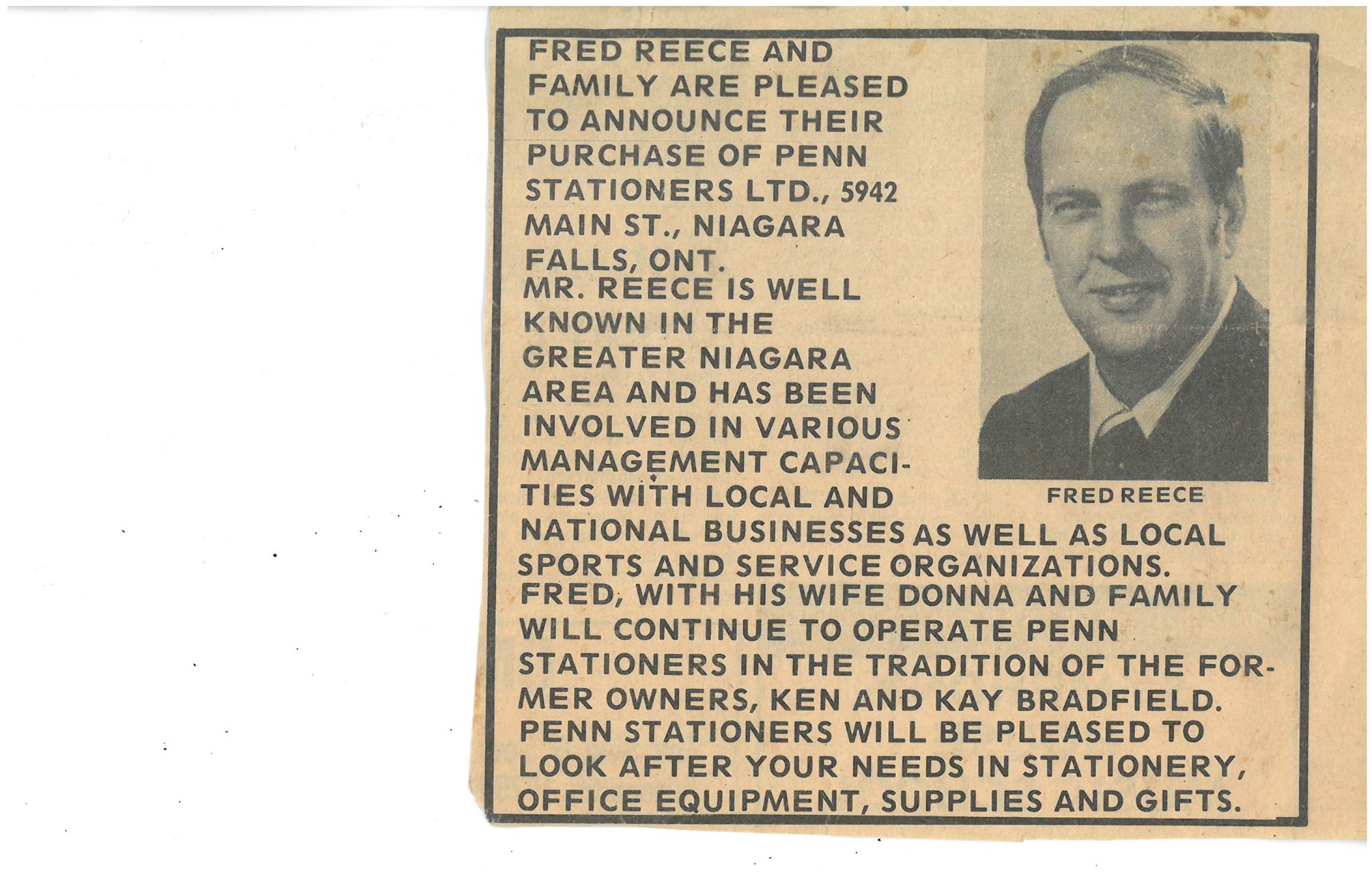 Obituary of Frederick "Fred" John Reece