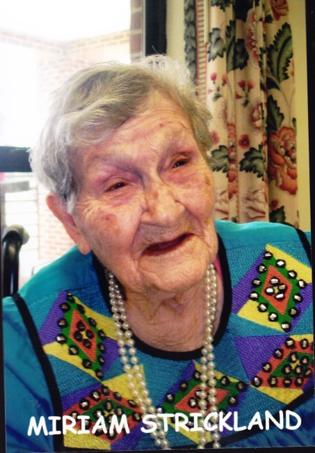 Obituary of Miriam Marie Strickland