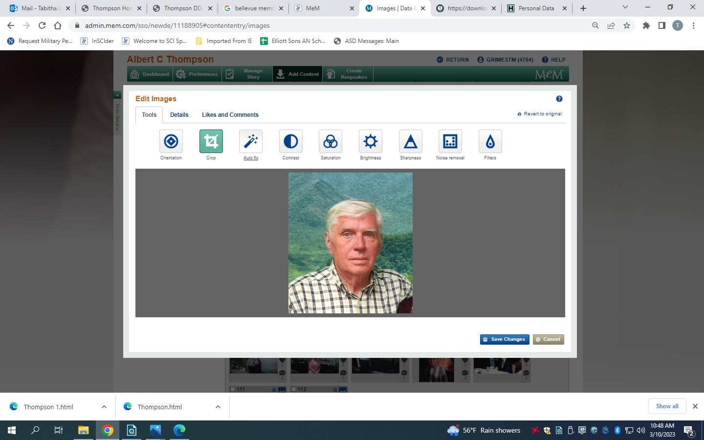 Obituary of Albert C Thompson