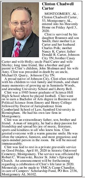 Obituary of Clinton Chadwell Carter