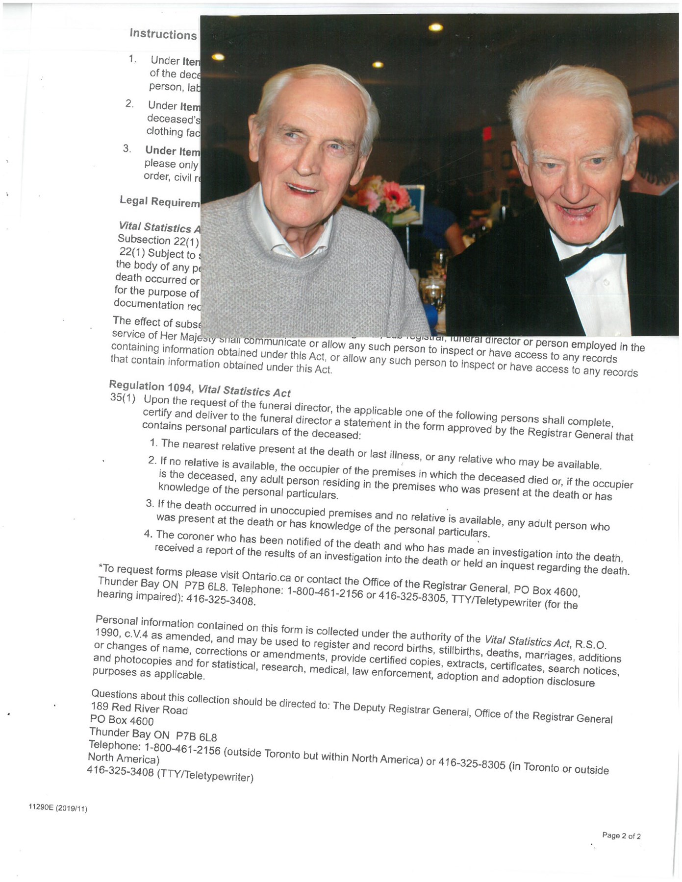 Avis de décès de George E.  Ogle