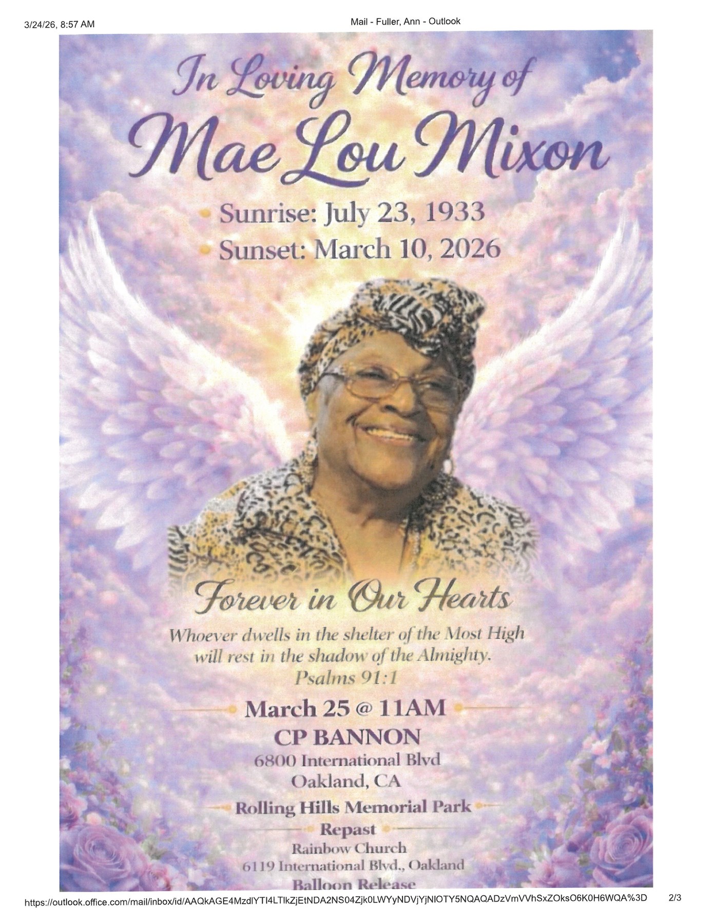Obituary of Mae Lou Mixon