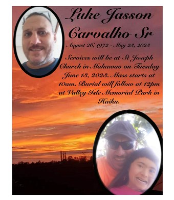 Obituary of Luke Jasson Carvalho