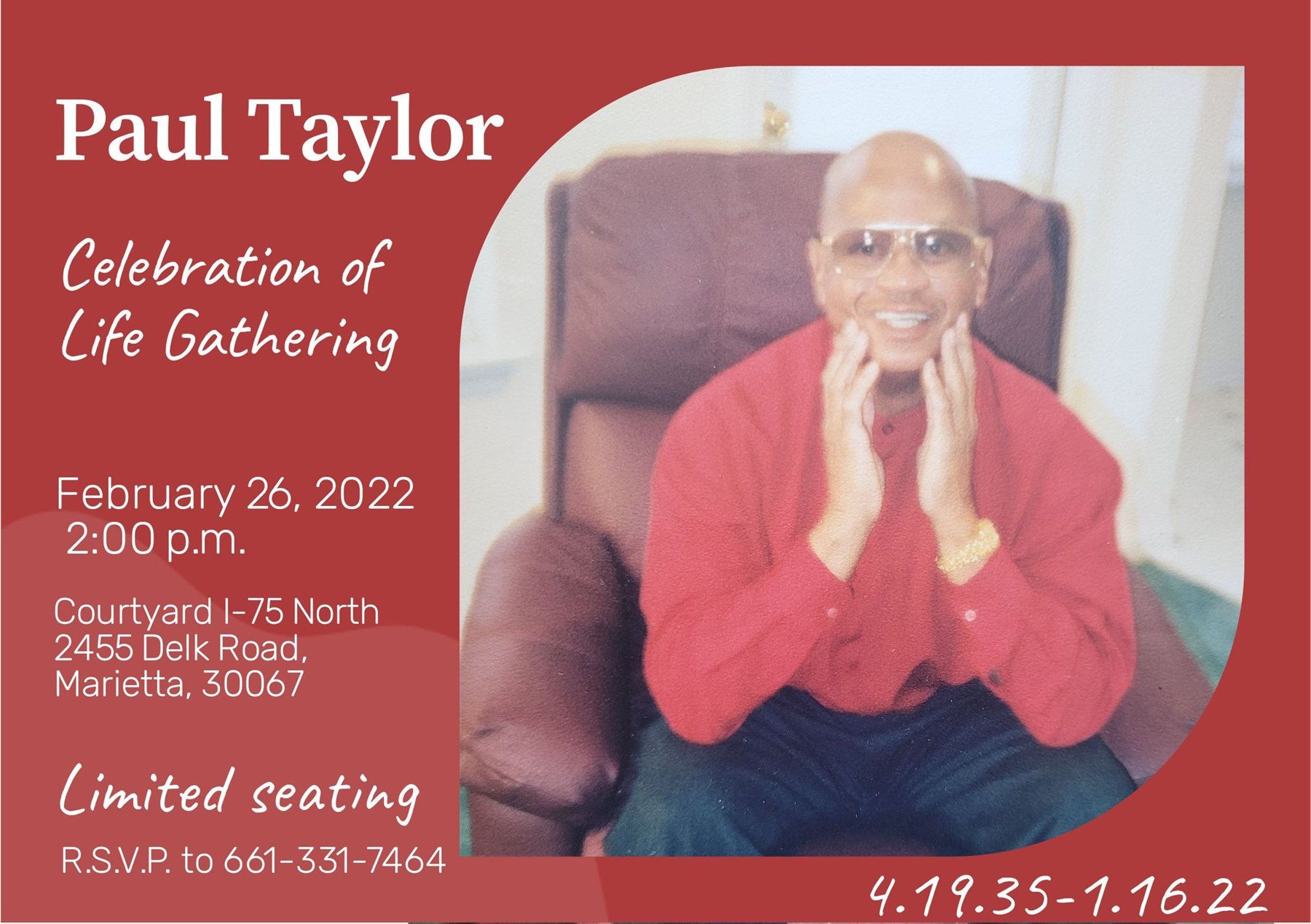 Obituary of Paul Leroy Taylor