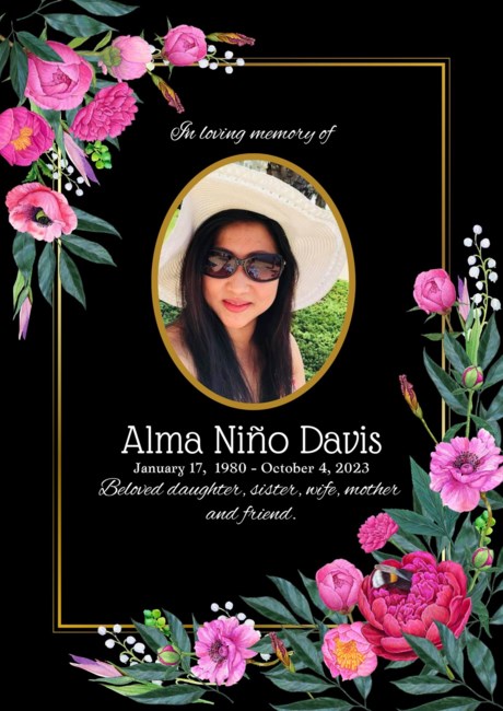 Obituary of Alma Rizza Nino Davis