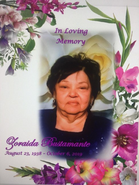 Obituario de Zoraida Bustamante
