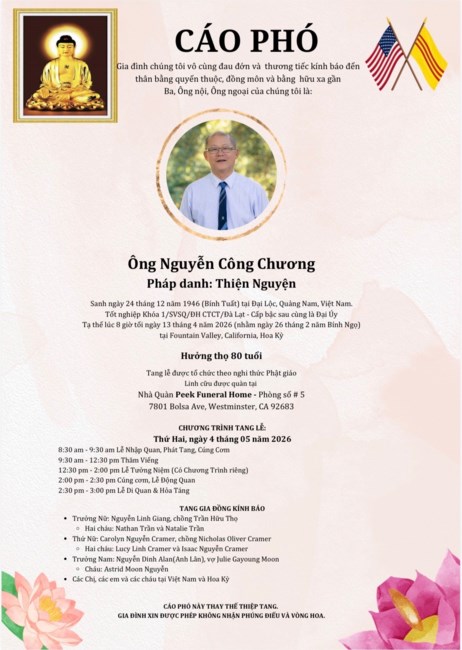 Obituary of Chuong Cong Nguyen